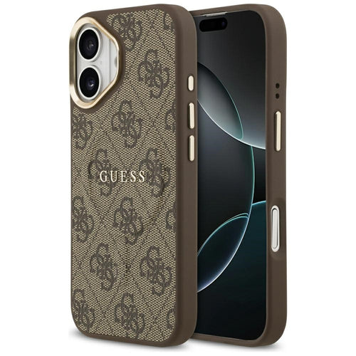 Husa pentru iPhone 17, Guess Hardcase 4G Classic MagSafe (GUHMP17SP4MSEGCW), maro