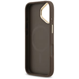 Husa pentru iPhone 17, Guess Hardcase 4G Classic MagSafe (GUHMP17SP4MSEGCW), maro