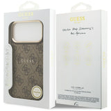 Husa pentru iPhone 17 Pro, Guess Hardcase 4G Classic MagSafe (GUHMP17LP4MSEGCW), maro