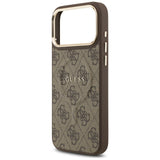 Husa pentru iPhone 17 Pro, Guess Hardcase 4G Classic MagSafe (GUHMP17LP4MSEGCW), maro