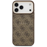 Husa pentru iPhone 17 Pro, Guess Hardcase 4G Classic MagSafe (GUHMP17LP4MSEGCW), maro