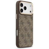 Husa pentru iPhone 17 Pro, Guess Hardcase 4G Classic MagSafe (GUHMP17LP4MSEGCW), maro