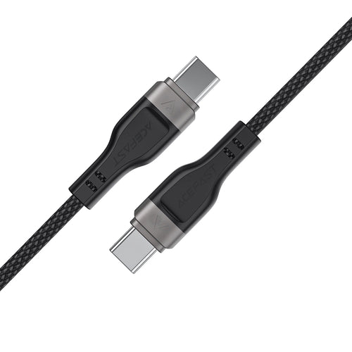 Cablu Acefast de date (C11-03), Magnetic Winding, Incarcare rapida, Type-C to Type-C, 60W, 3A, Reglabil Lenght, 1.2m, negru