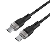 Cablu Acefast de date (C11-03), Magnetic Winding, Incarcare rapida, Type-C to Type-C, 60W, 3A, Reglabil Lenght, 1.2m, negru
