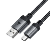 Cablu Acefast de date (C20-04), USB to Type-C, 3A, Incarcare rapida, Bend-Resistant, Nylon Braid, 1.2m, negru