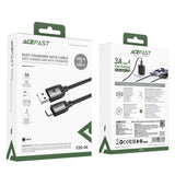 Cablu Acefast de date (C20-04), USB to Type-C, 3A, Incarcare rapida, Bend-Resistant, Nylon Braid, 1.2m, negru
