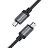 Cablu Acefast de date (C20-03), USB-C to Type-C, 60W, 3A, Incarcare rapida, Bend-Resistant, Nylon Braid, 1.2m, negru