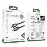 Cablu Acefast de date (C20-03), USB-C to Type-C, 60W, 3A, Incarcare rapida, Bend-Resistant, Nylon Braid, 1.2m, negru