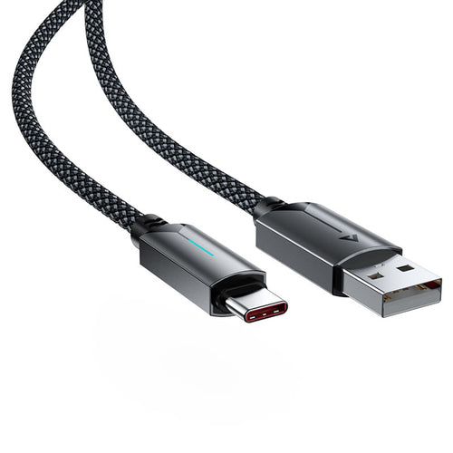 Cablu Acefast de date (C19-04), USB to Type-C, Incarcare rapida, 3A, Bend-Resistant, Nylon Braid, 1.2m, negru