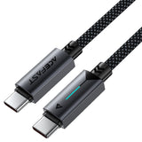 Cablu Acefast de date (C19-03), Type-C to Type-C, Incarcare rapida, 60W, 3A, Bend-Resistant, Nylon Braid, 1.2m, negru