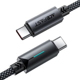 Cablu Acefast de date (C19-03), Type-C to Type-C, Incarcare rapida, 60W, 3A, Bend-Resistant, Nylon Braid, 1.2m, negru