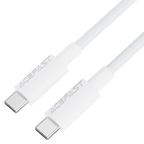 Cablu Acefast de date (C18-03), Type-C to Type-C, Incarcare rapida, 60W, 3A, Bend-Resistant, Nylon Braid, 1.2m, alb