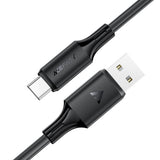 Cablu Acefast de date (C17-04), USB to Type-C, Incarcare rapida, 3A, Bend-Resistant, Soft Silicon, 1.2m, negru
