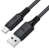 Cablu Acefast de date (C17-04), USB to Type-C, Incarcare rapida, 3A, Bend-Resistant, Soft Silicon, 1.2m, negru