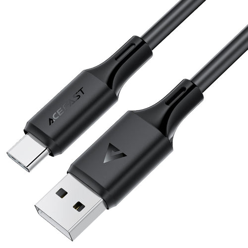 Cablu Acefast de date (C17-04), USB to Type-C, Incarcare rapida, 3A, Bend-Resistant, Soft Silicon, 1.2m, negru
