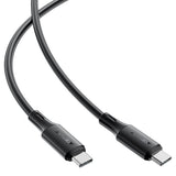 Cablu Acefast de date (C17-03), Type-C to Type-C, Incarcare rapida, 60W, 3A, Bend-Resistant, Soft Silicon, 1.2m, negru