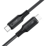 Cablu Acefast de date (C17-03), Type-C to Type-C, Incarcare rapida, 60W, 3A, Bend-Resistant, Soft Silicon, 1.2m, negru