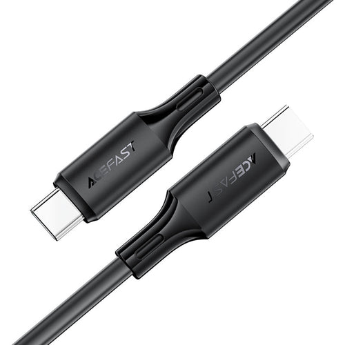 Cablu Acefast de date (C17-03), Type-C to Type-C, Incarcare rapida, 60W, 3A, Bend-Resistant, Soft Silicon, 1.2m, negru
