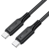 Cablu Acefast de date (C17-03), Type-C to Type-C, Incarcare rapida, 60W, 3A, Bend-Resistant, Soft Silicon, 1.2m, negru