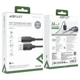 Cablu Acefast de date (C16-04), Incarcare rapida, USB to Type-C, 3A, Bend-Resistant, 1.2m, negru