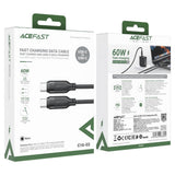 Cablu Acefast de date (C16-03), Incarcare rapida, Type-C to Type-C, 60W, 3A, Bend-Resistant, 1.2m, negru