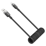Cablu Acefast de date (C14-04), Incarcare rapida, USB to Type-C, Spring Design, 3A, Bend-Resistant, 1.2m, negru