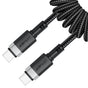 Cablu Acefast de date (C14-03), Incarcare rapida, Type-C to Type-C, Spring Design, 60W, 3A, Bend-Resistant, 1.2m, negru