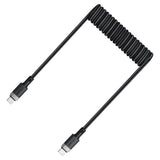 Cablu Acefast de date (C14-03), Incarcare rapida, Type-C to Type-C, Spring Design, 60W, 3A, Bend-Resistant, 1.2m, negru