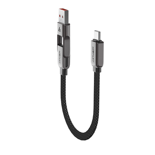 Cablu Acefast de date (C13-05), Incarcare rapida, Type-C to USB, Type-C, 60W, 3A, Bend-Resistant, Short Design, 0.2m, negru