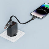 Cablu Acefast de date (C13-05), Incarcare rapida, Type-C to USB, Type-C, 60W, 3A, Bend-Resistant, Short Design, 0.2m, negru
