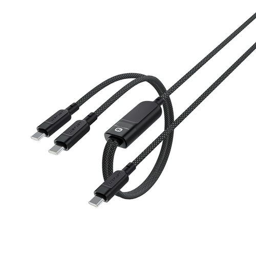 Cablu Acefast de date (C5-11), Incarcare rapida, USB-C to 2x Type-C, 2in1, 100W, 20V/5A, 480Mb/s, 1.2m, negru