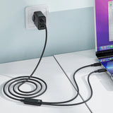 Cablu Acefast de date (C5-11), Incarcare rapida, USB-C to 2x Type-C, 2in1, 100W, 20V/5A, 480Mb/s, 1.2m, negru