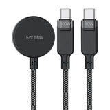 Cablu Acefast de date (C6-11), Incarcare rapida, 2x Type-C, Incarcator wireless to USB-C, 3in1, 100W, 5A, 5W, 480Mb/s, 1.2m, negru