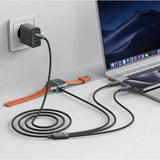 Cablu Acefast de date (C6-11), Incarcare rapida, 2x Type-C, Incarcator wireless to USB-C, 3in1, 100W, 5A, 5W, 480Mb/s, 1.2m, negru