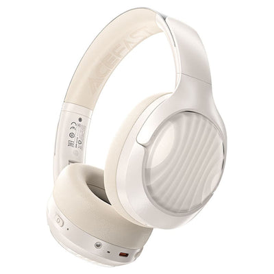 Casti wireless Acefast Wireless Headset (H5), Type-C, Bluetooth 5.4, ANC, Reducere zgomot, 3D Sense, 500mAh, Professional Hi-Fi, alb