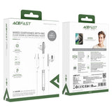 Casti cu Fir Acefast (L3), Type-C, Semi-In-Ear, cu Microfon, Anti-Winding, Flexibil, 1.2m, Alb