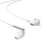Casti cu Fir Acefast (L3), Type-C, Semi-In-Ear, cu Microfon, Anti-Winding, Flexibil, 1.2m, Alb
