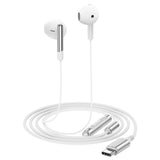 Casti cu Fir Acefast (L3), Type-C, Semi-In-Ear, cu Microfon, Anti-Winding, Flexibil, 1.2m, Alb