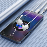 Casti cu Fir Acefast (L3), Type-C, Semi-In-Ear, cu Microfon, Anti-Winding, Flexibil, 1.2m, Alb
