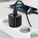 Incarcator retea Acefast (A116), cu Afisaj digital, Incarcare rapida, GaN, Type-C, USB, PD35W, negru