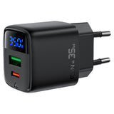Incarcator retea Acefast (A116), cu Afisaj digital, Incarcare rapida, GaN, Type-C, USB, PD35W, negru