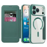 Husa pentru iPhone 17 Pro, Techsuit SmartMag Book Case, albastru