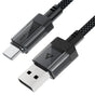 Cablu Acefast de date (C12-04), Incarcare rapida, USB to Type-C, 3A, Transparent Shell, Braided Nylon, 1.2m, negru