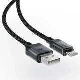 Cablu Acefast de date (C12-04), Incarcare rapida, USB to Type-C, 3A, Transparent Shell, Braided Nylon, 1.2m, negru
