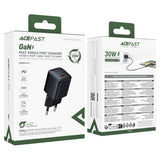Incarcator retea Acefast (A118), GaN Technology, Incarcare rapida, PD30W, Mini Design, cu Type-C to Lightning Cable, 1.2m, negru