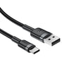 Cablu Acefast de date (C22-04), Incarcare rapida, USB to Type-C, 3A, Bend-Resistant, Wide Compatibility, Nylon Braid, 1.2m, negru