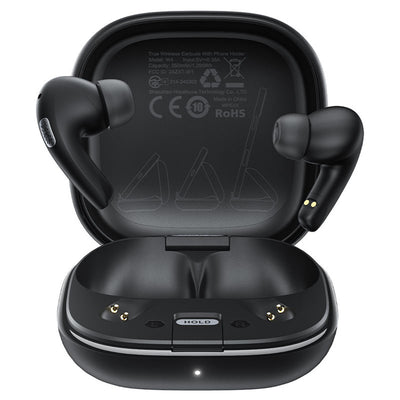Casti wireless Acefast (W4), In-ear TWS, BT v5.4, ENC ANC, cu Integrat Telefon Suport, IPX4, 350mAh, negru