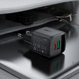 Incarcator retea Acefast (A114), cu Afisaj digital, Incarcare rapida, GaN, USB, Type-C, PD25W, 5V/3A, negru