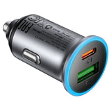 Incarcator auto Acefast (B15), Incarcare rapida, USB, Type-C, 65W, Aluminium Alloy, gri