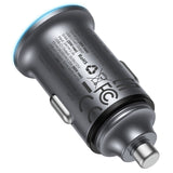 Incarcator auto Acefast (B15), Incarcare rapida, USB, Type-C, 65W, Aluminium Alloy, gri